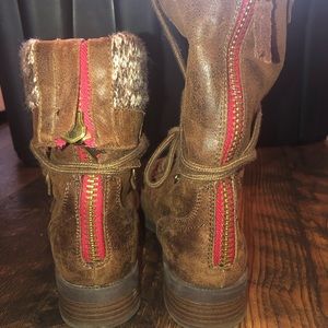 American Eagle mid calf lace up boots